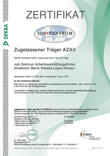 AZAV Trägerzertifizierung